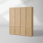 Nason Modularer hoher Eichenschrank für moderne Wohnzimmer mit großen Schließfächern