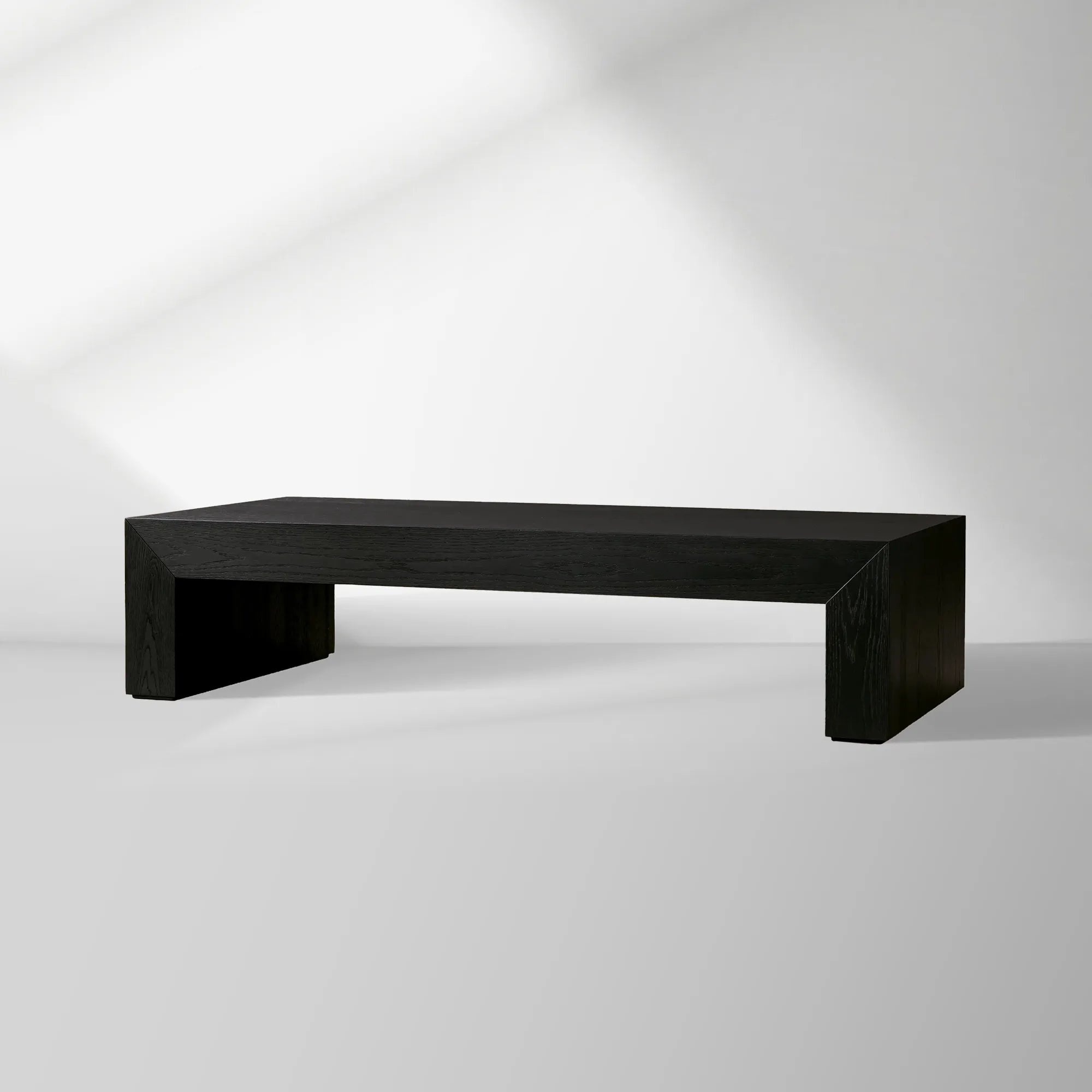 Sullivan Rectangle Waterfall Coffee Table with Solid Oak Wood  Center Tea Table Rural Style Cocktail Table