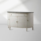 Sofia Bell'Arte Wood Demilune Buffet Sideboard Distressed Entryways Cabinet