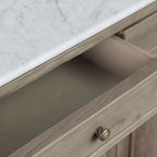 Kensington Pine Wood Buffet Sideboard Marble Top Entrance Storage Cabinet Media TV Cabinet