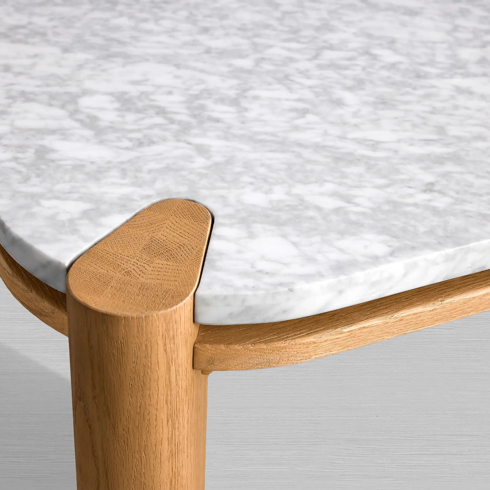 Pyet Rectangular Coffee Table with Carrara Marble Top & Solid Red Oak Wood Base Cocktail Table Elegance Living Room Center Tea Table