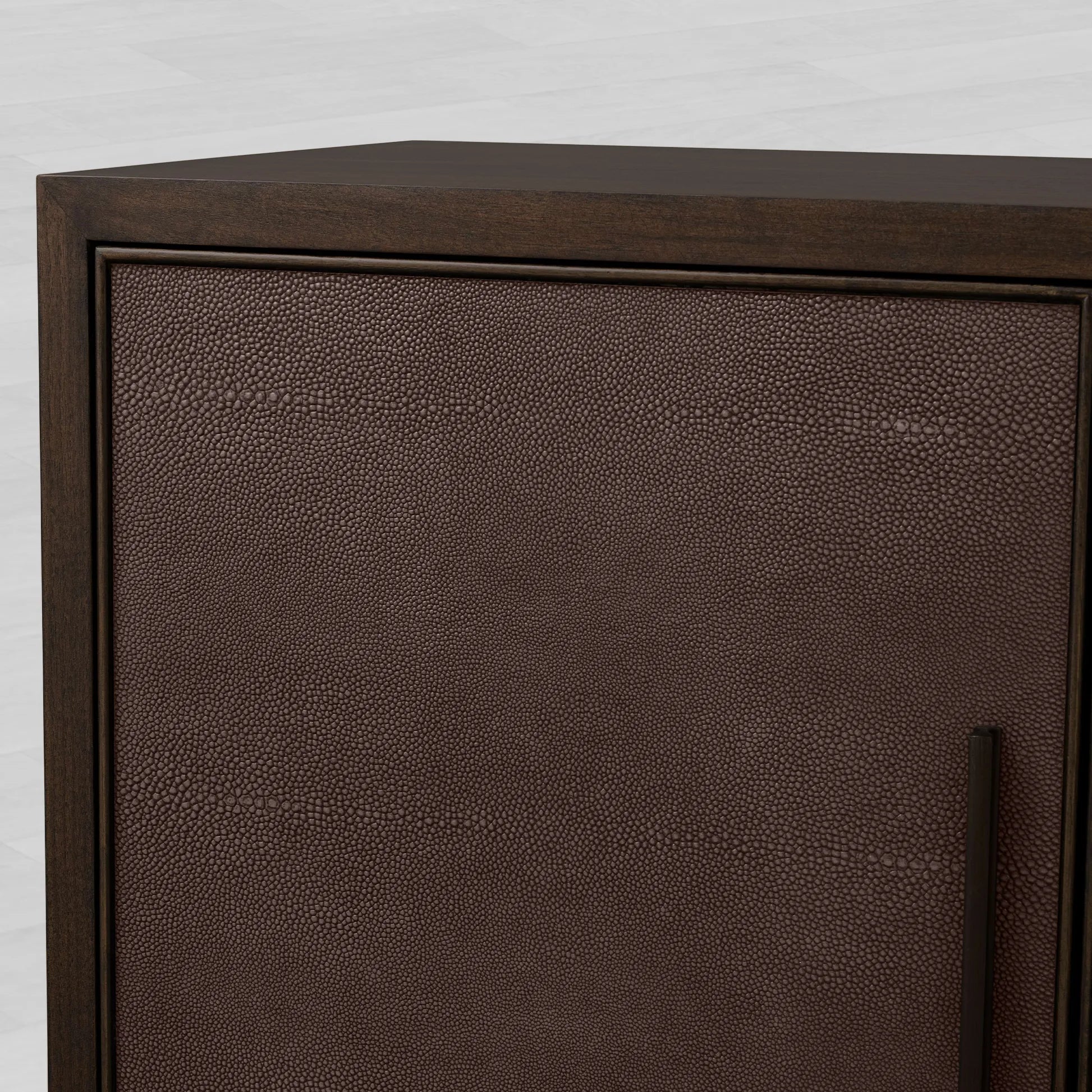 Malone Leather Panels Buffet Sideboard Luxury Wood Entryways Cabinet