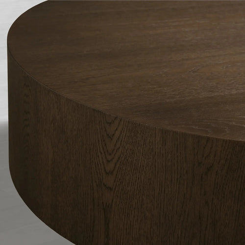 Sullivan Wood Round Coffee Table with Solid Oak Veneers Cocktail Table Living Room Center Tea Table Simplicity Style