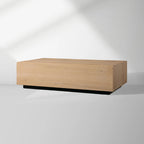 Sullivan Rectangle Coffee Table with Solid Oak Wood Center Tea Table Cocktail Table Rural Style