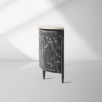 Sofia Bell'Arte Wood Demilune Buffet Sideboard Distressed Entryways Cabinet