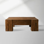 Ubud Square Wood Coffee Table with Teak Reclaimed Wood Living Room Center Tea Table Vintage Style Cocktail Table