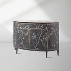 Sofia Bell'Arte Wood Demilune Buffet Sideboard Distressed Entryways Cabinet