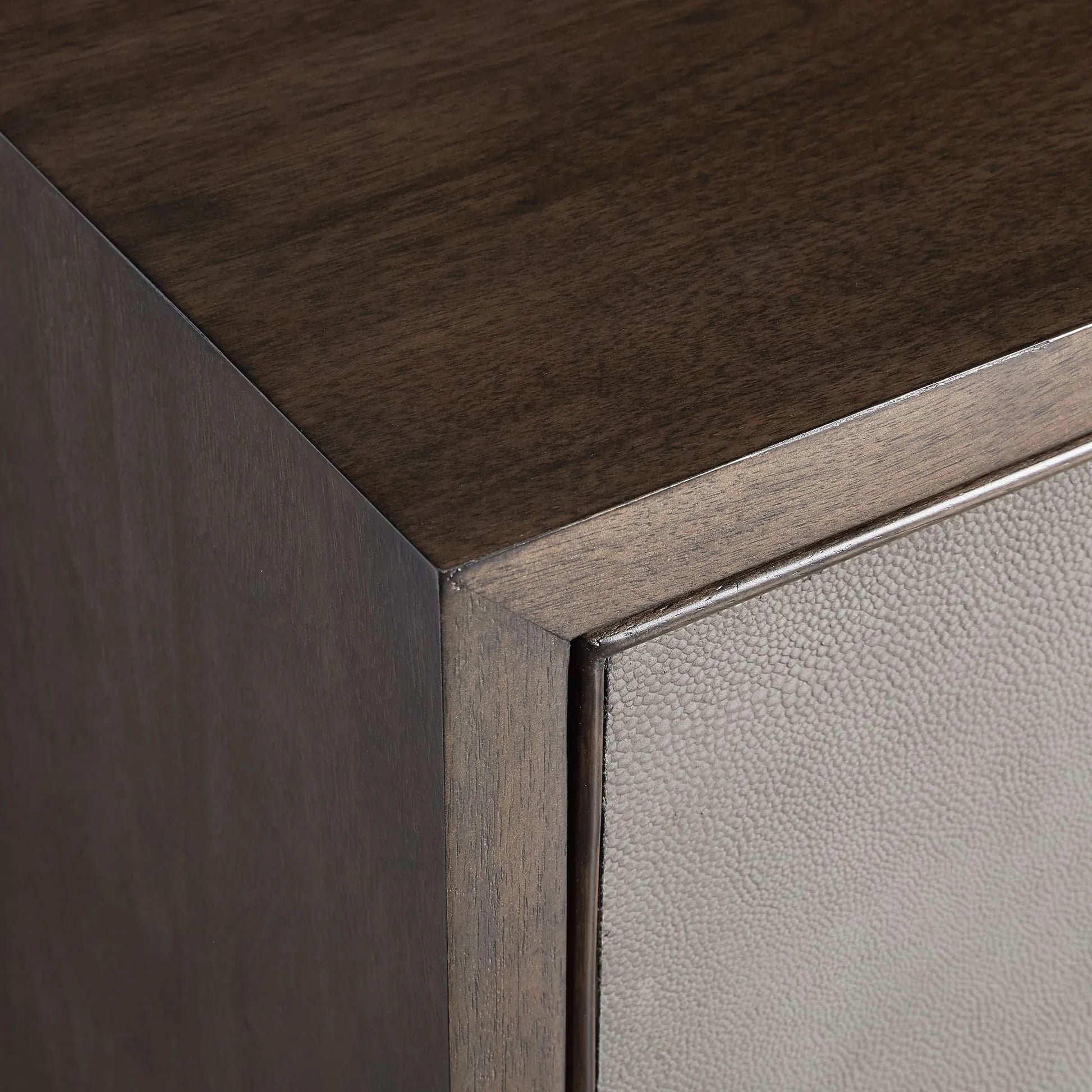 Malone Leather Panels Buffet Sideboard Luxury Wood Entryways Cabinet