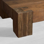 Ubud Square Wood Coffee Table with Teak Reclaimed Wood Living Room Center Tea Table Vintage Style Cocktail Table