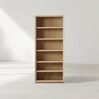 Nason Modular Tall Display Cabinets Oak Wood Bookcase with LED Lighting