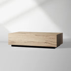 Sullivan Rectangle Coffee Table with Solid Oak Wood Center Tea Table Cocktail Table Rural Style