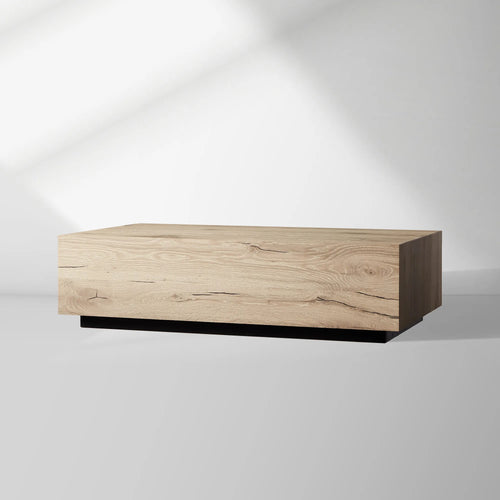 Sullivan Rectangle Coffee Table with Solid Oak Wood Center Tea Table Cocktail Table Rural Style