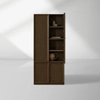 Nason Modularer hoher Eichenschrank für moderne Wohnzimmer mit großen Schließfächern