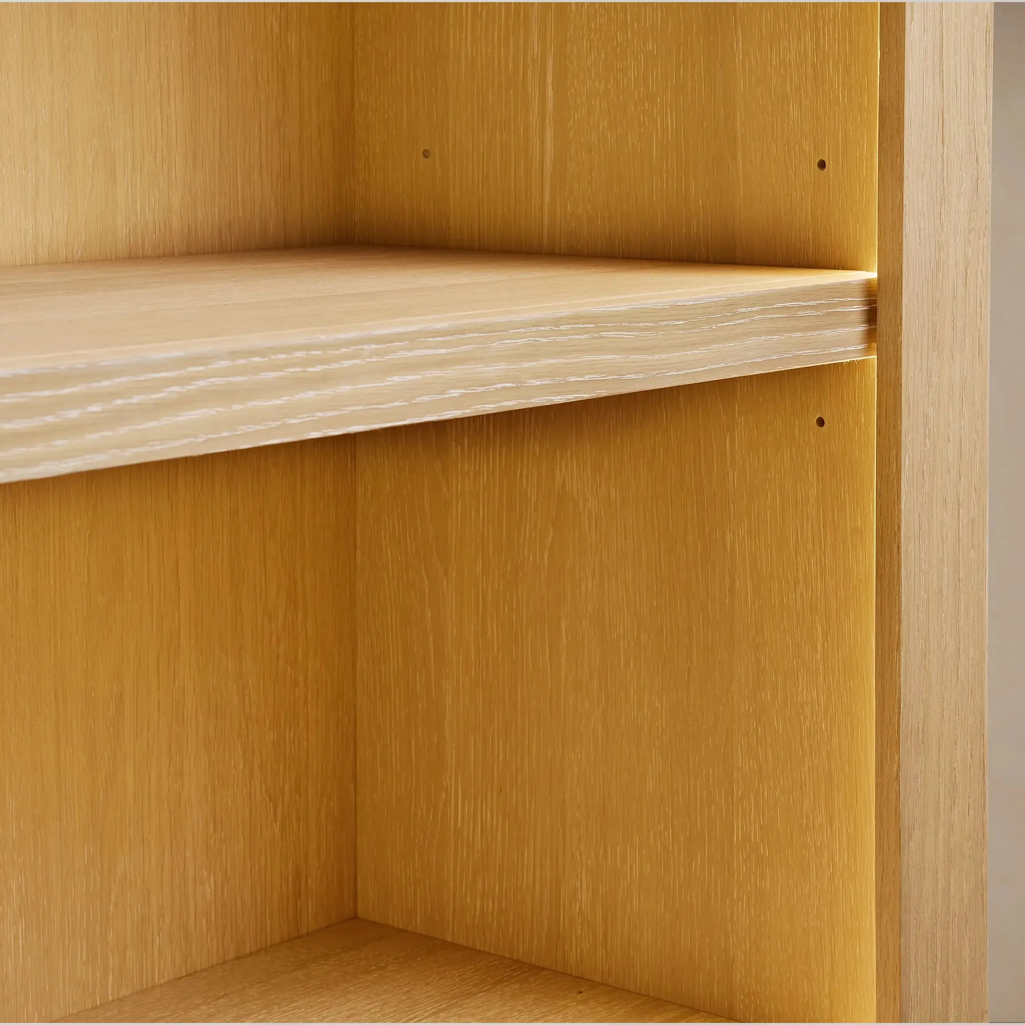 Nason Modular Tall Display Cabinets Oak Wood Bookcase with LED Lighting