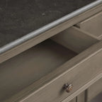 Kensington Pine Wood Buffet Sideboard Marble Top Entrance Storage Cabinet Media TV Cabinet