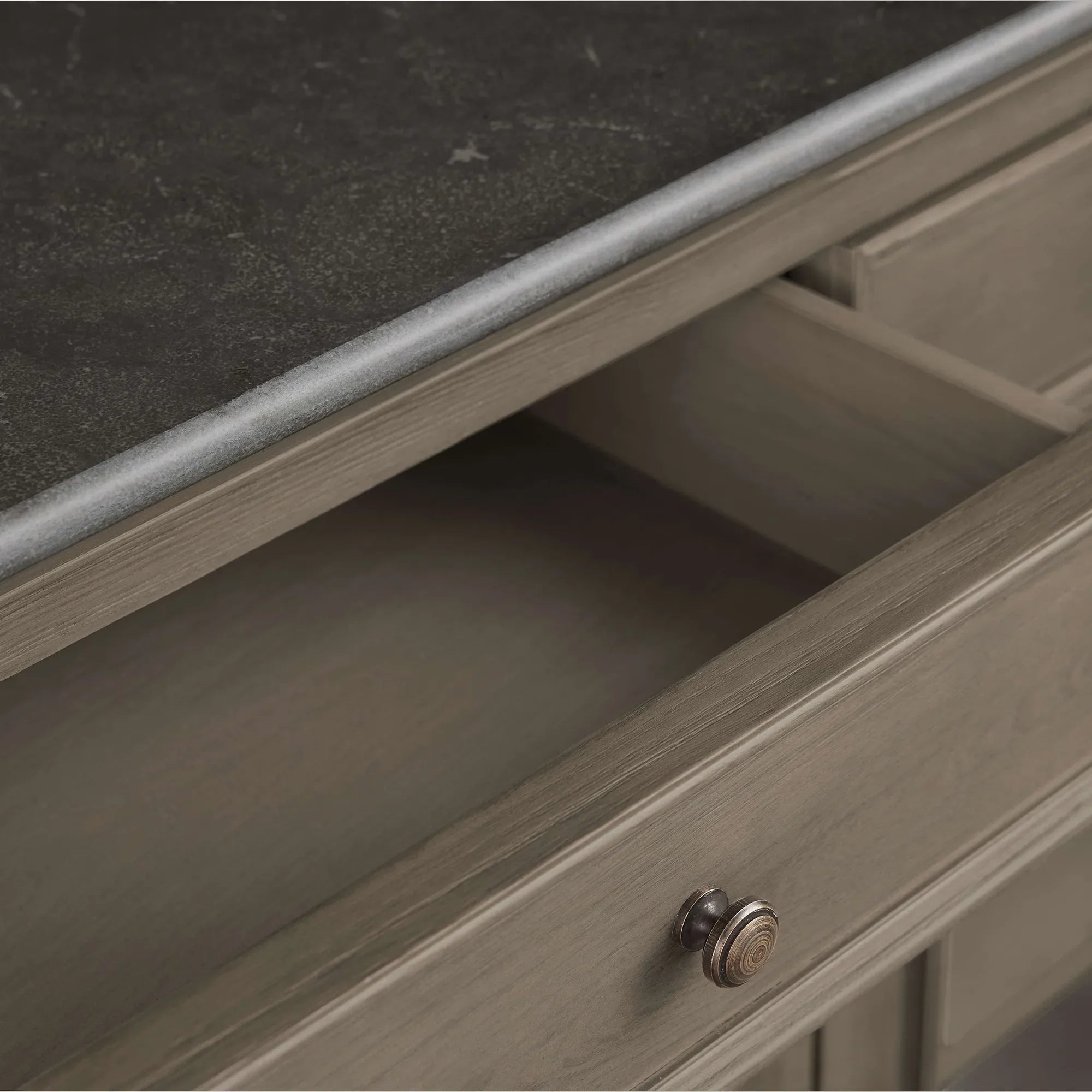 Kensington Bluestone Marble Top Buffet Sideboard Pine Wood Entryways Side Cabinet Glass Doors Media TV Cabinet