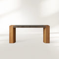 Acacius Wood & Steel Entrance Console Table Distressed Wallway Entrance Table