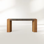 Acacius Wood & Steel Entrance Console Table Distressed Wallway Entrance Table