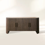 Astor Inset Marble Stone Top Buffe Sideboard Wood Media TV Cabinet Quiet Luxury Entryways Cabine