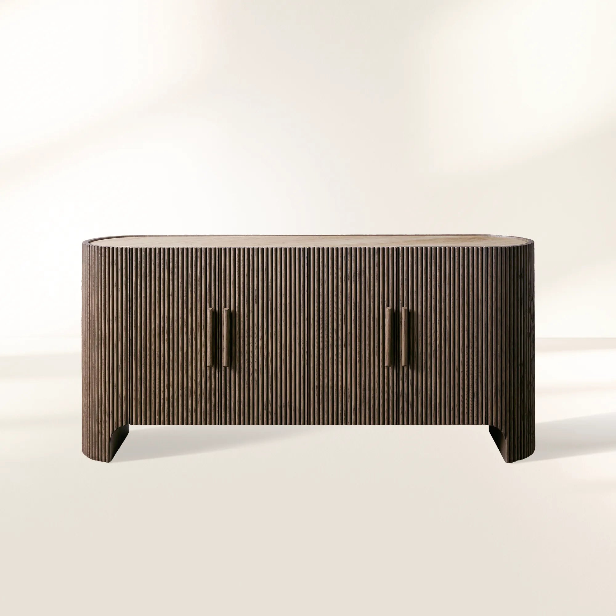 Astor Inset Marble Stone Top Buffe Sideboard Wood Media TV Cabinet Quiet Luxury Entryways Cabine