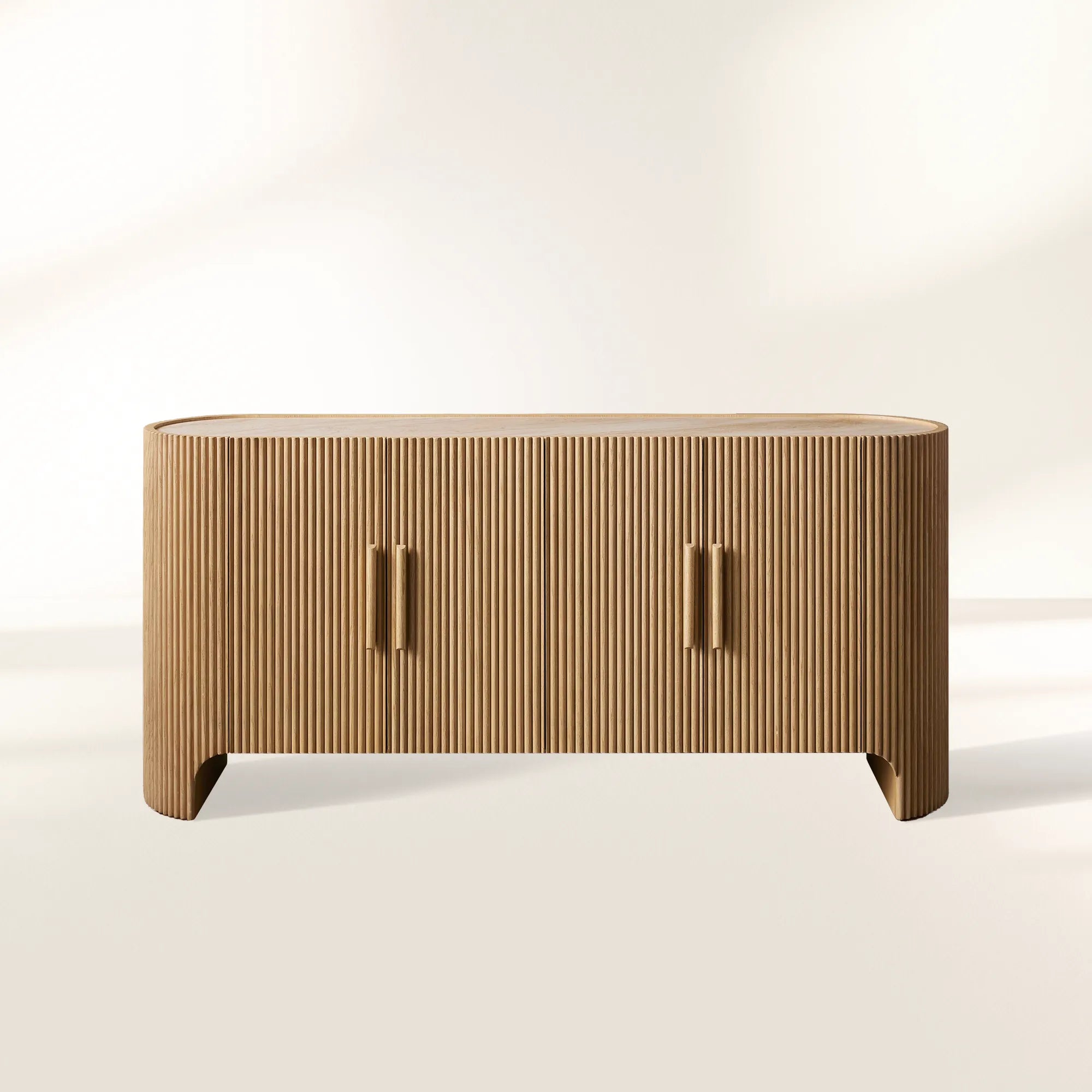 Astor Inset Marble Stone Top Buffe Sideboard Wood Media TV Cabinet Quiet Luxury Entryways Cabine