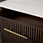 Finnley Wood Eight-Drawer Dresser with Marble or Bluestone Top Rural Chest Of 8-Drawers Cabinet