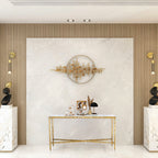 Thaddeus Metal Rectangle Marble Console Table Hand-Forged Entryways Entrance Table