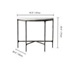 Thaddeus Metal Semi-Circle Marble Console Table Hand-Forged Entryways Entrance Table