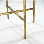 Thaddeus Metal Glass Round Side Table Hand-Forged End Table