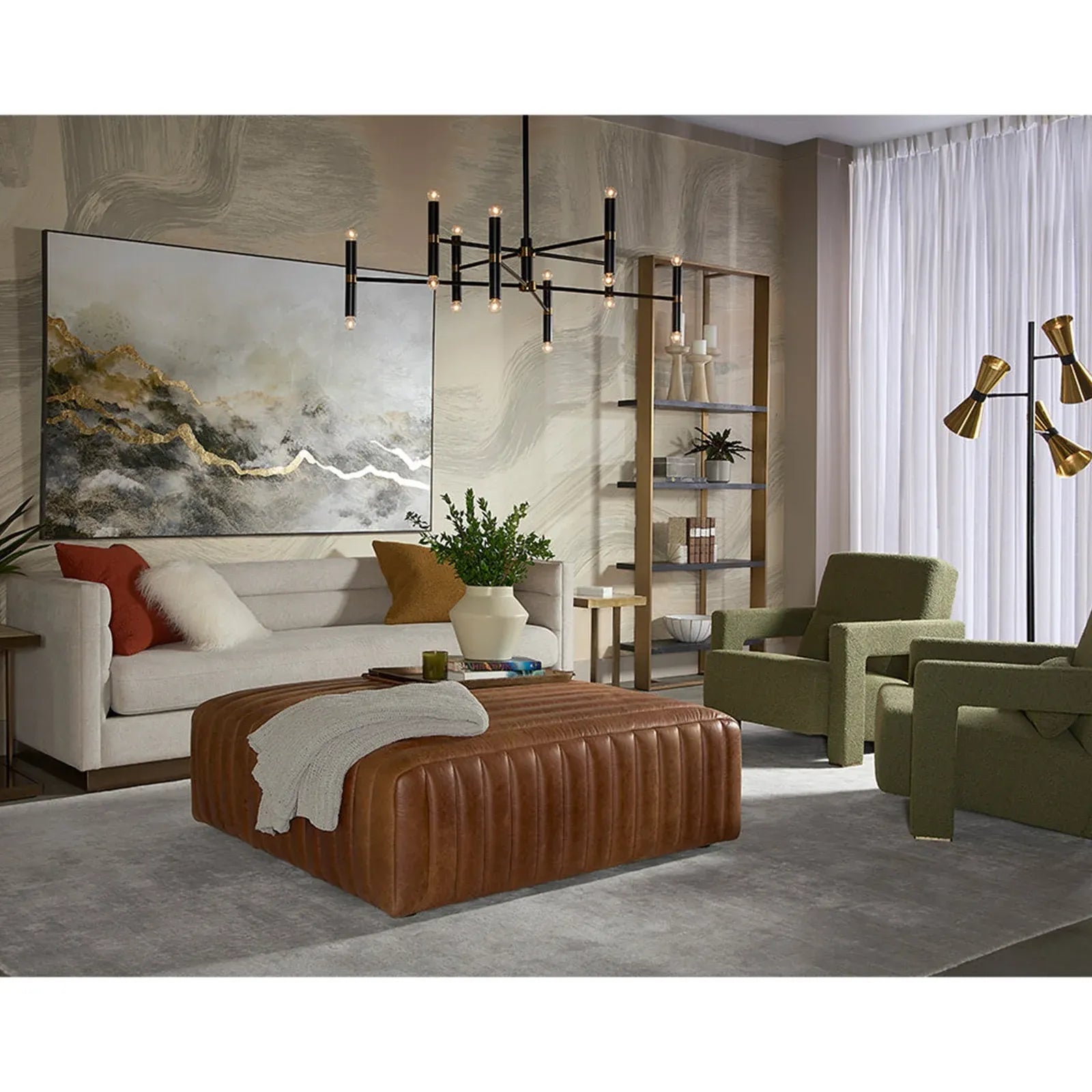 Dolton Stainless Steel Bookshelf Modern Industrial Living Display Rack Open Bookcase