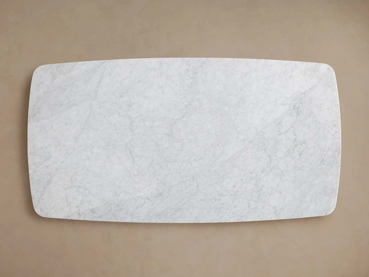 Saint Germain Stone Dining Table with Natural Marble Top Wood Rennes Metal Base