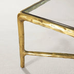 Thaddeus Metal Rectangular Glass Coffee Table Hand-Forged Living Sofa Center Tea Table