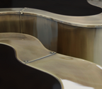 Luxury Hammered Brass Coffee Table with Wave Sculptural Design & Artisan Craftsmanship