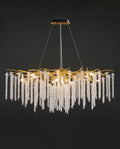 48-72 Inch Modern Linear Crystal Chandelier for Dining Room Gold Tree Branch Chandelier