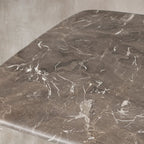 San Germani 72" Steincouchtisch mit Natursteinplatte und Dauphine Metallfuß