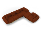 Luxury Modular Velvet Sofa with Polished Brass Base & Sculptural Masterpiece Design
