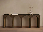 Console d'entrée Hattie en chêne massif, style rustique