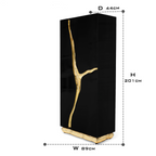 Luxury Walnut Display Cabinet with Sculptural Brass Accents & Hidden Storage