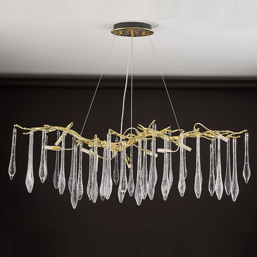 48-72 Inch Linear Chandelier Modern Glass Drop Chandelier
