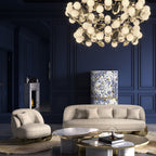 Luxury Sculptural Armchair with Polished Hammered Brass Base & Organic Curved Design