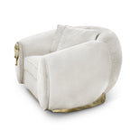 Luxury Sculptural Armchair with Polished Brass Accents & Vintage Contemporary Design