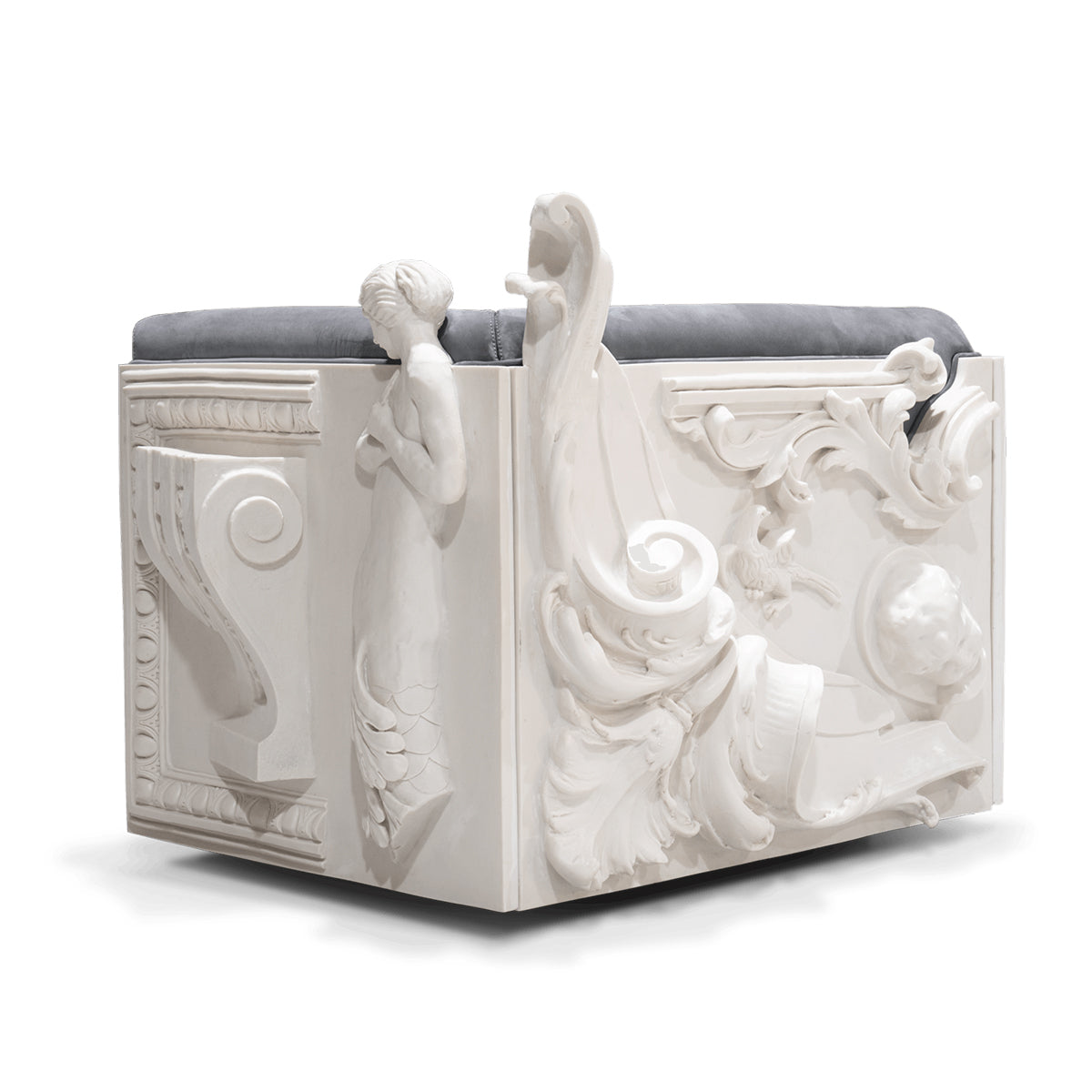 Luxury Versailles Style Armchair with Carved Wooden Frame & Upholstered Design