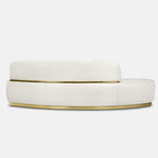 Luxury Swan Lake Inspired Sofa with Sculptural Brass Frame & Asymmetric Design