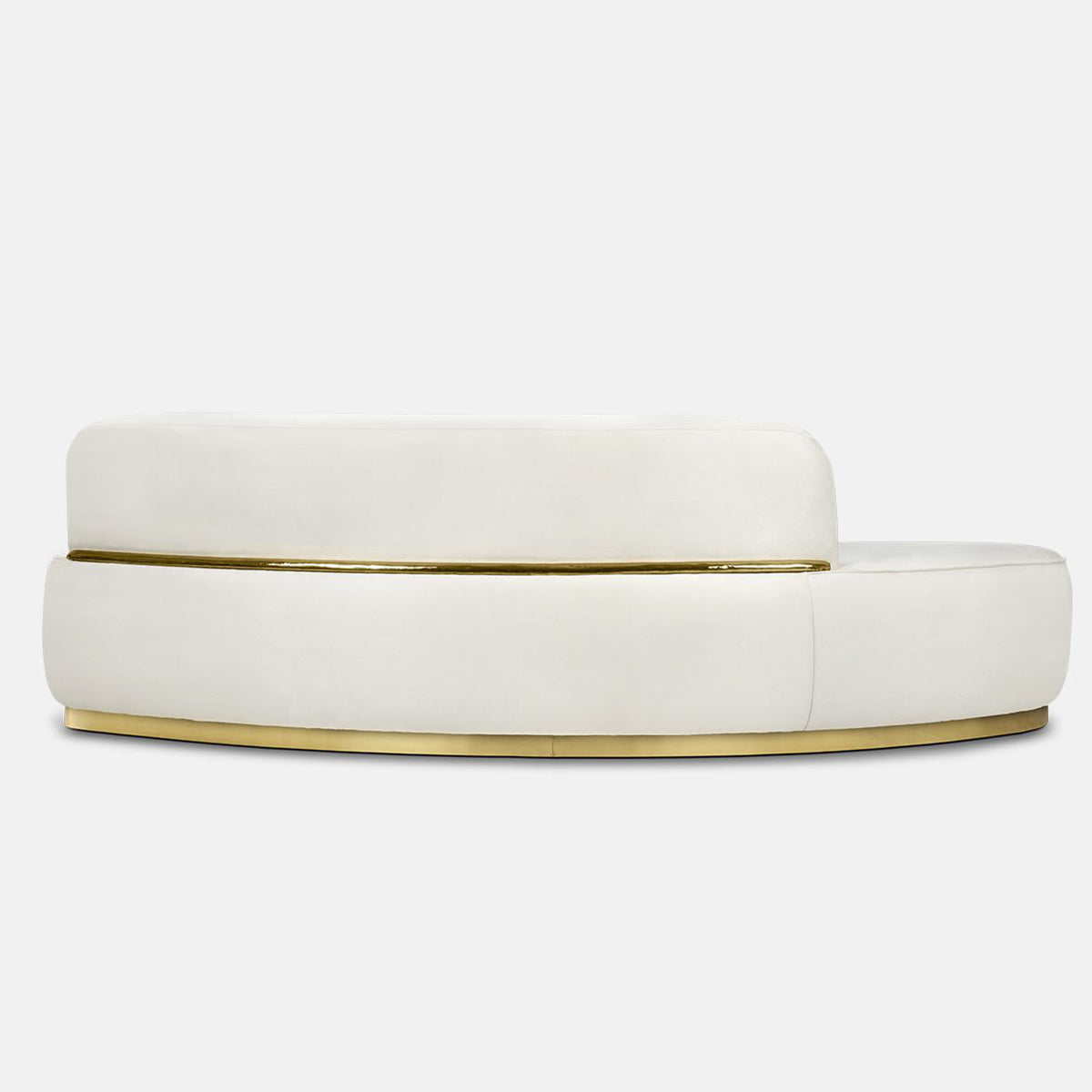 Luxury Swan Lake Inspired Sofa with Sculptural Brass Frame & Asymmetric Design