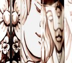 Luxury Hand-Painted Tile Cabinet with Mirrored Details & Collector Storage