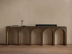 Console d'entrée Hattie en chêne massif, style rustique