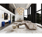Luxury Black & White Coffee Table with Sculptural Design & High Gloss Finish