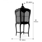Luxury Mahogany Display Cabinet with Smoked Glass Panels & Curio Storage