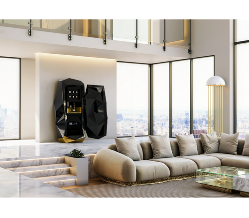 Luxury Diamond Floor Safe with Hidden Watch Winder & Certified High-Security Storage System