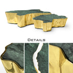 Luxury Patina Brass Coffee Table with Organic Sculptural Design & Handcrafted Finish
